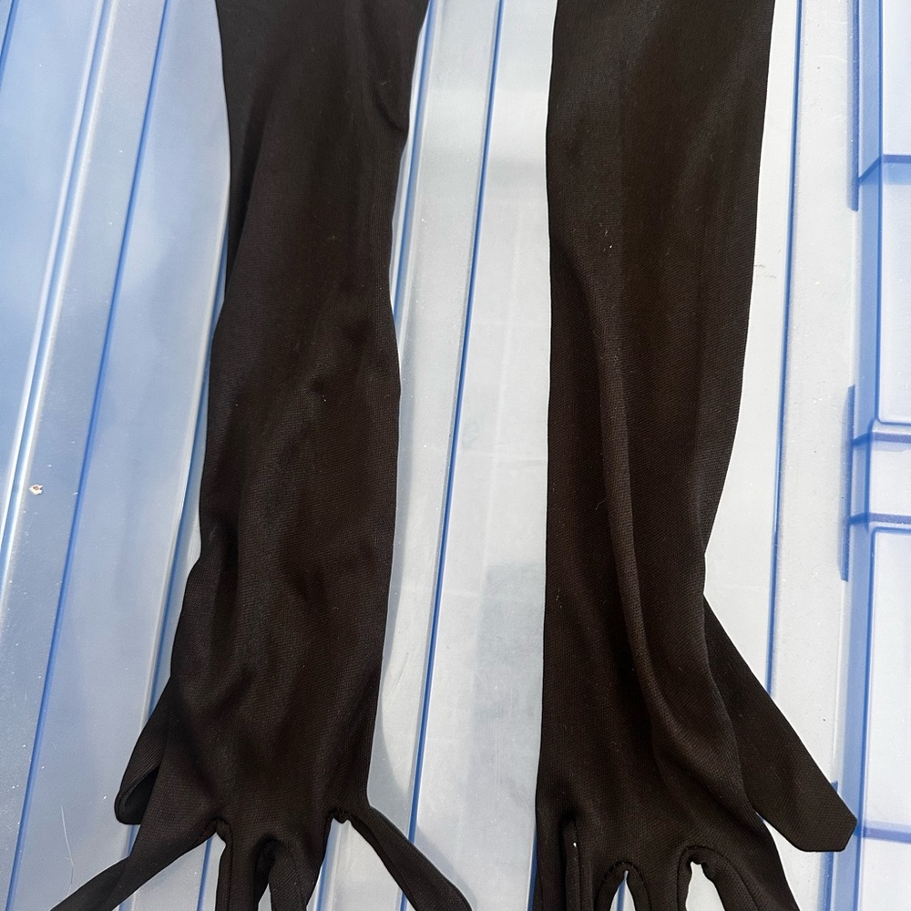 Sophisticated Long Black Gloves great for Halloween parties